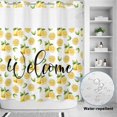 thumbnail image 3 of No Hook Shower Curtain with Built-in Rings - Country Summer Washable Waterproof Fabric Bathroom Curtains for Hotel,Rentals, 72 X 78 Inch Long , Welcome Lemon Print Yellow, 3 of 8