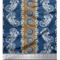 thumbnail image 1 of Soimoi Brown Rayon Fabric Stripe & Paisley Decor Fabric Printed Yard 56 Inch Wide, 1 of 3