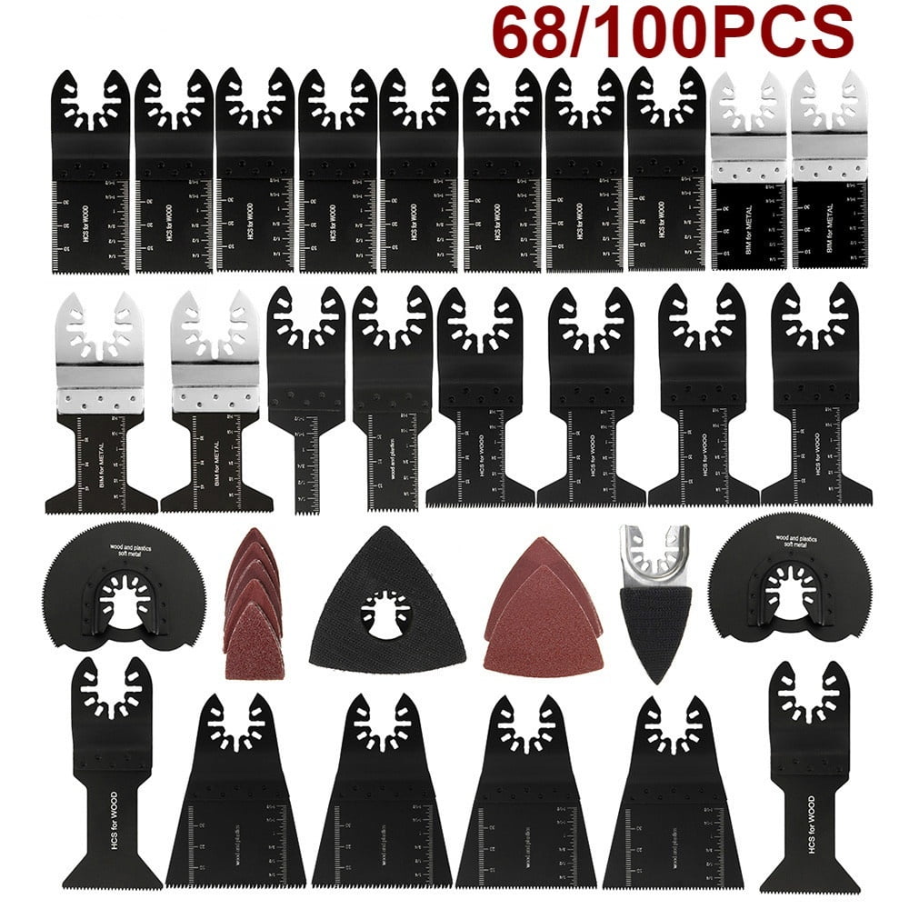 68Pc Saw Blades Multitool Kit For Dewalt Fein Makita Bosch Multimaster Multitool 