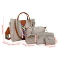thumbnail image 2 of 4PCS Handbags for Women, Fashion Shoulder Bag Purse Card Holder Shopper Tote Satchels for Travel Work (Beige), 2 of 6