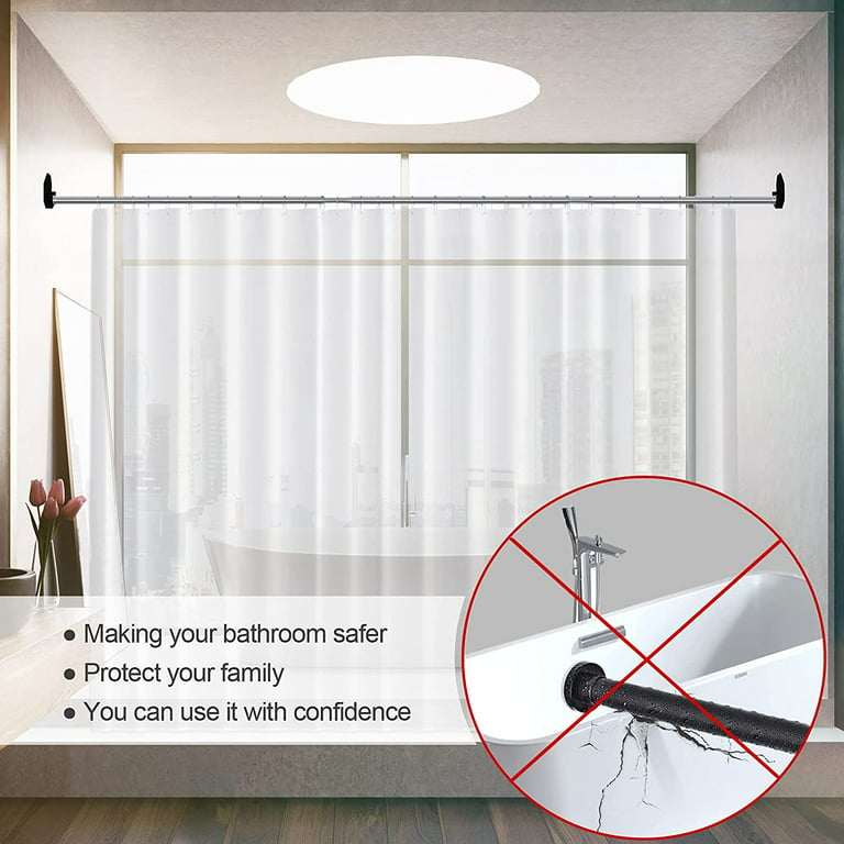 Adherion Adhesive Shower Curtain Rod Holder | Rod Retainer | No Drilling | Stick on | 3M Adhesive | White | Shower Curtain Rod Not Included 
