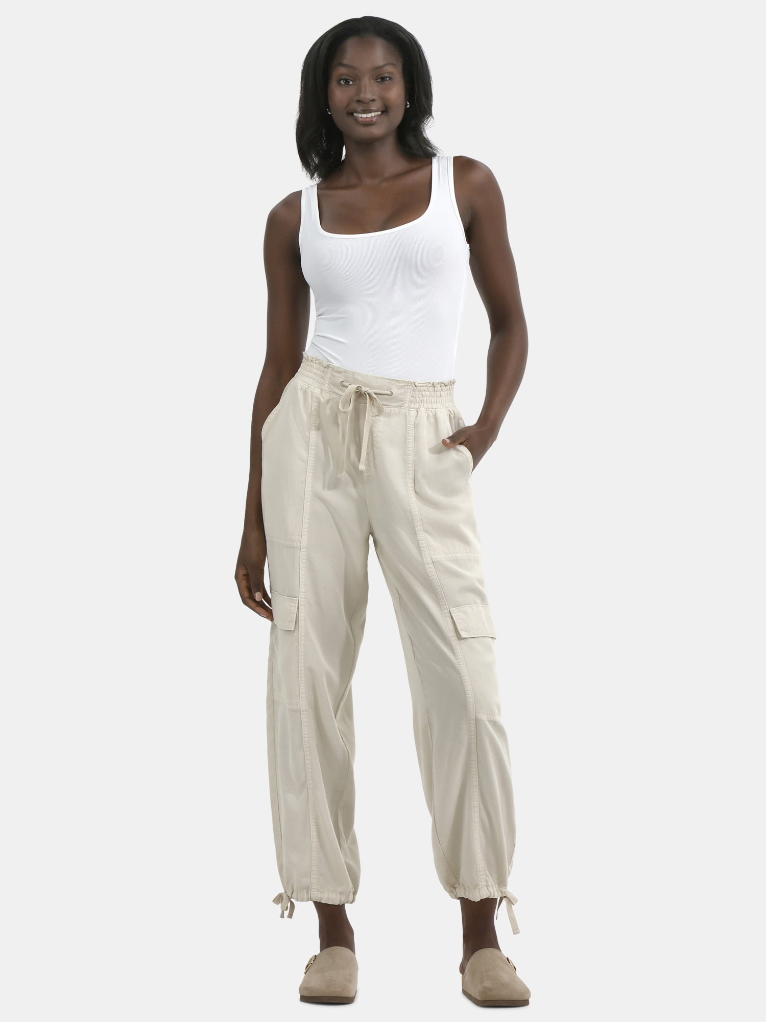 Time and Tru Women's High Rise Jogger Pants, 28" Inseam, Sizes XS-XXXL