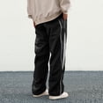 thumbnail image 6 of Men's Y2K Baggy Sweatpants Parachute Pants Wide Leg Vintage Track Pants Casual Streetwear Black S, 6 of 9