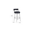 thumbnail image 2 of Suburban Soiree 30 Inch Padded Swivel Bar Stool Chair with Black Faux Leather Seat and Brushed Stainless Steel Frame 21 x 20 x 39 Inch, 2 of 9