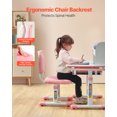 thumbnail image 4 of VEVOR Kids Study Chair and Desk Set, Study Desk and Chair for Kids with Bookshelf and Storage Drawer, Adjustable Height Kids Study Desk with Chair, Children Study Table for Study Room, Pink, 4 of 9