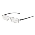 thumbnail image 4 of Anteojos de lectura unisex de color negro plateado con lentes transparentes de +1,50, diseño liviano y antiluz azul para personas mayores, 4 of 8