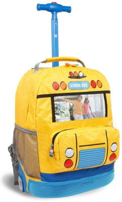 J World 'School Bus' 16-inch Picture Frame Rolling Kids Backpack by Overstock