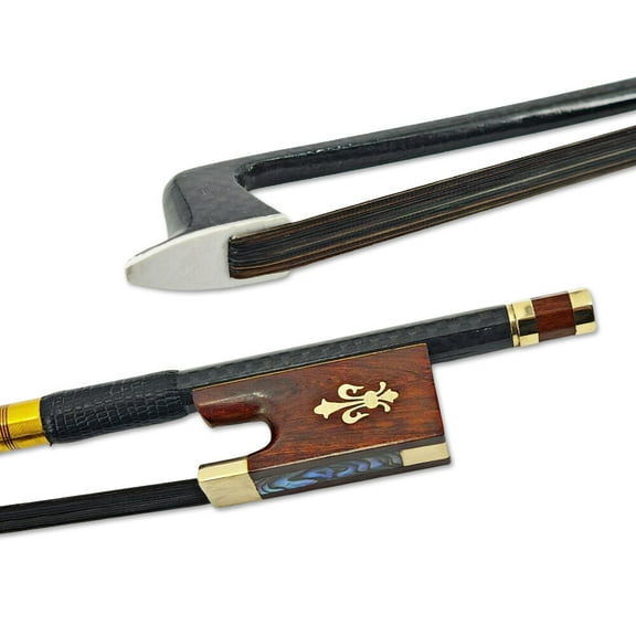 4/4 Violin Bow Carbon fiber Stick Snakewood Frog Straight Black Bow Hair