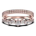 thumbnail image 1 of Minimalist Promige Ring 1.60 Carat Round Cut Diamond Moissanite Cheap Engagement Ring Wedding Band Ring in 10k Solid Rose Gold, Trio Set, Matching Band, Fairy Ring, Anniversary Ring, 1 of 4