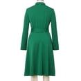 thumbnail image 3 of Afinprain Womens Long Sleeve Clergy Dress with Tab Collar and Belted A-Line Church Dress, 3 of 6