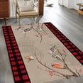 thumbnail image 2 of Christmas Red Black Plaid Area Rugs 3'x5', Small Throw Rugs for Living Room Bedroom, Vintage Xmas Tree Birds on Branch Indoor Outdoor Rug Non-Slip Low Pile Carpet Runner Reversible Floor Mats, 2 of 8