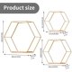 thumbnail image 2 of Juego de 3 estantes hexagonales de pared, estante flotante de metal y madera, organizador de almacenamiento de pared para estante de cocina, baño, dormitorio, dorado, 2 of 7