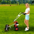 thumbnail image 2 of Gas-Powered Lawn Yard Sweeper, 43cc 2 Stroke Gasoline Powered Road Leaf Sweeper Broom, 1.7HP 8500rpm Artificial Grass Gas Power Cleaner, Hand Push Sweeper, 2 of 22