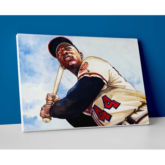 Hank Aaron Braves Poster or Wrapped Canvas