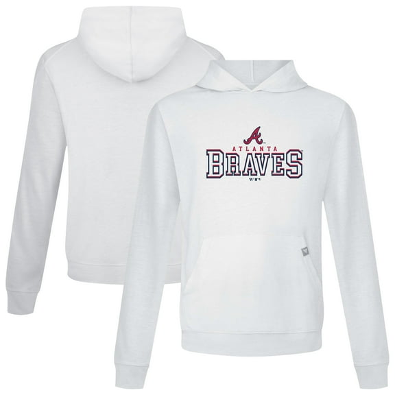 Men's Levelwear White Atlanta Braves Relay Journey Pullover Hoodie