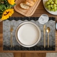 thumbnail image 4 of Ombre Gray Geometric Placemats Set of 4, Modern Abstract Art Placemats for Dining Table, Place Mats for Kitchen Tabletop, Waterproof Wipeable Dining Table Mats Set, 4 of 9