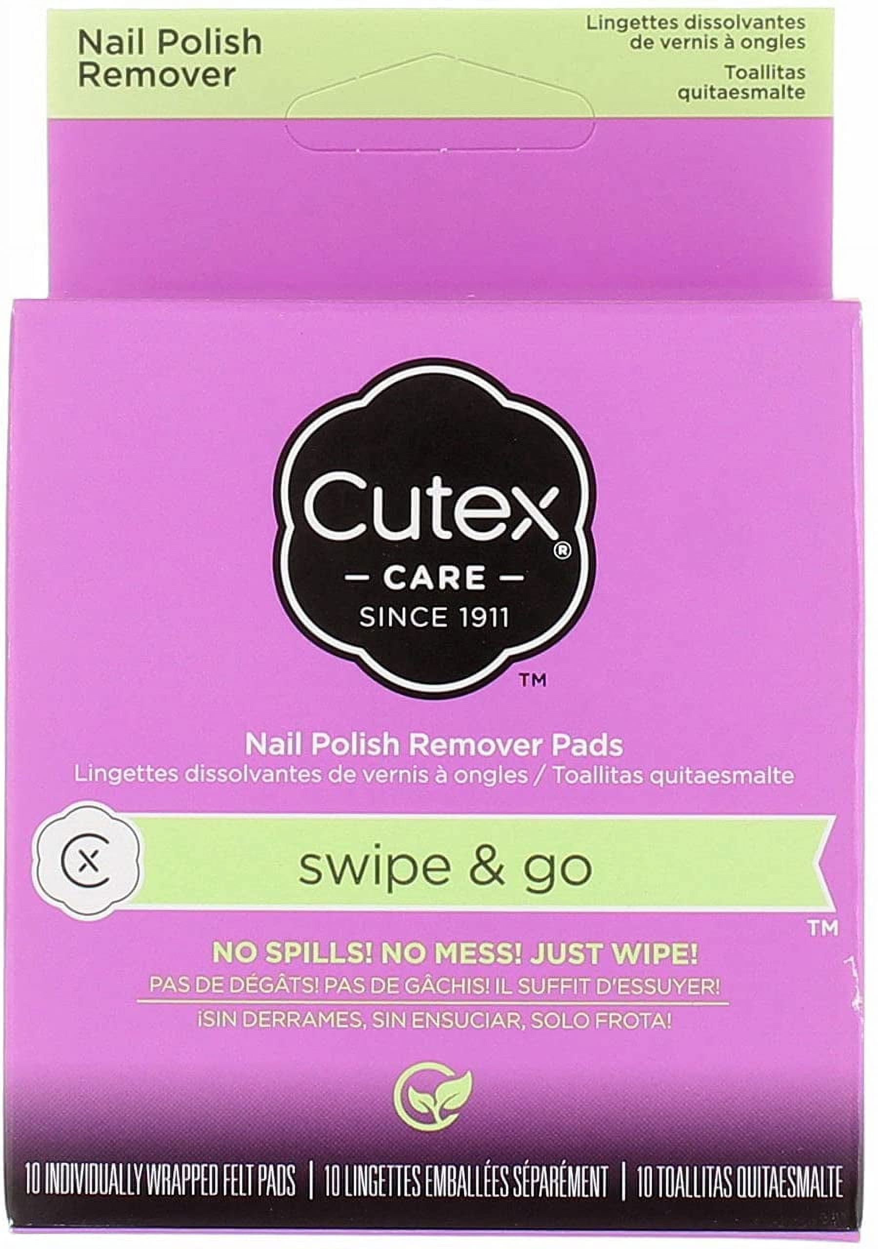 (3 pack) Cutex Care Swipe and Go Nail Polish Remover Pads, 10 Count