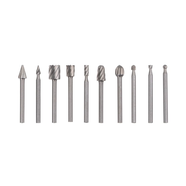 Uxcell 0.12'' Vástago Plating HSS Juego de Brocas de Archivo Rotativo 10in Tonalidad Plateada de Titanio 1 Juego