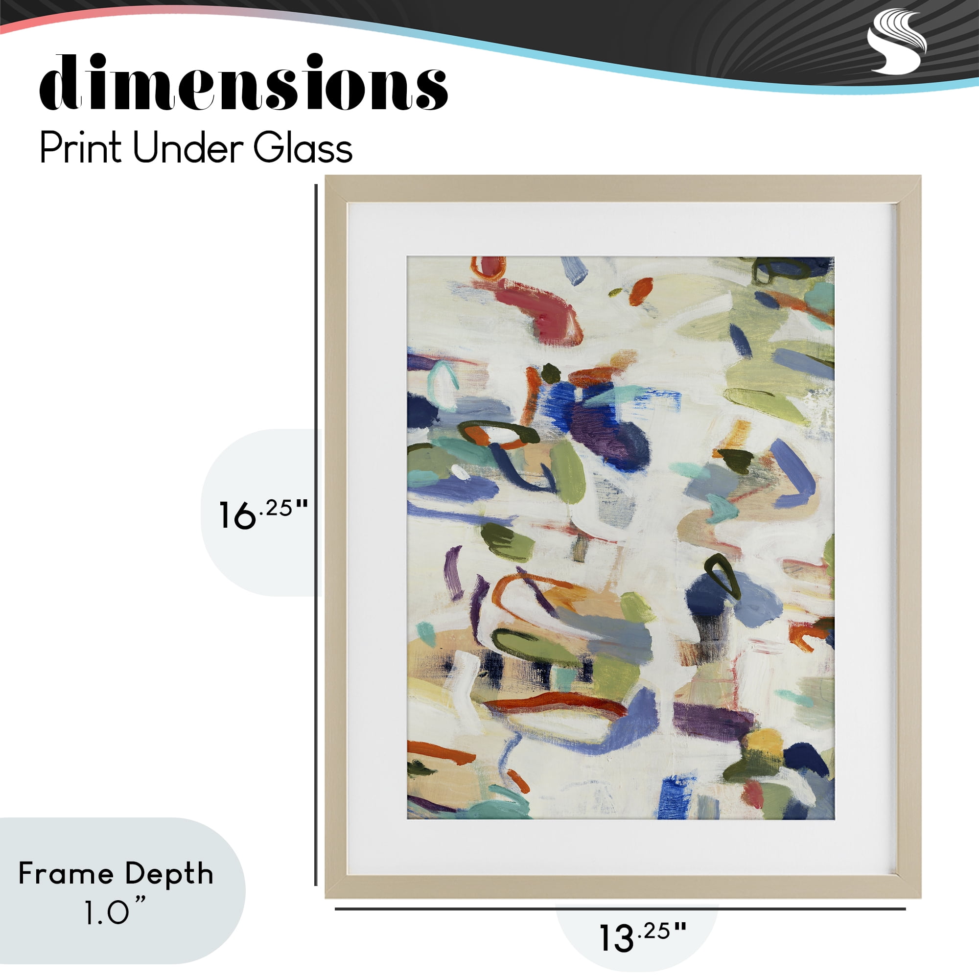 Stupell Industries Expressive Composition Brushstrokes Birch Framed Print Under Glass, design by Lisa Ridgers