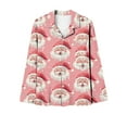 thumbnail image 3 of Enjoytime Women's Sleepwear Christmas Printed Long Sleeve Button Down Shirts and Casual Pants Pajama Sets Cute Lounge 2 Piece Outfits for Women, 3 of 4