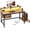 Rustic Brown, variant on Romorgniz Computer Desk with Power Outlet & Fabric Drawer, Adjustable Gaming Office Desk with LED Lights & CPU Stand for Small Spaces, Rustic Brown