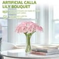 thumbnail image 4 of 24 Pcs Artificial Calla Lilies in Glass Vase - Bendable Stems for Home Decor, Wedding Centerpiece & Gift, 4 of 13