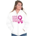 thumbnail image 3 of Breast Cancer Love Hope Strength Zip Hoodie Sweatshirt Women Brisco Brands S, 3 of 6