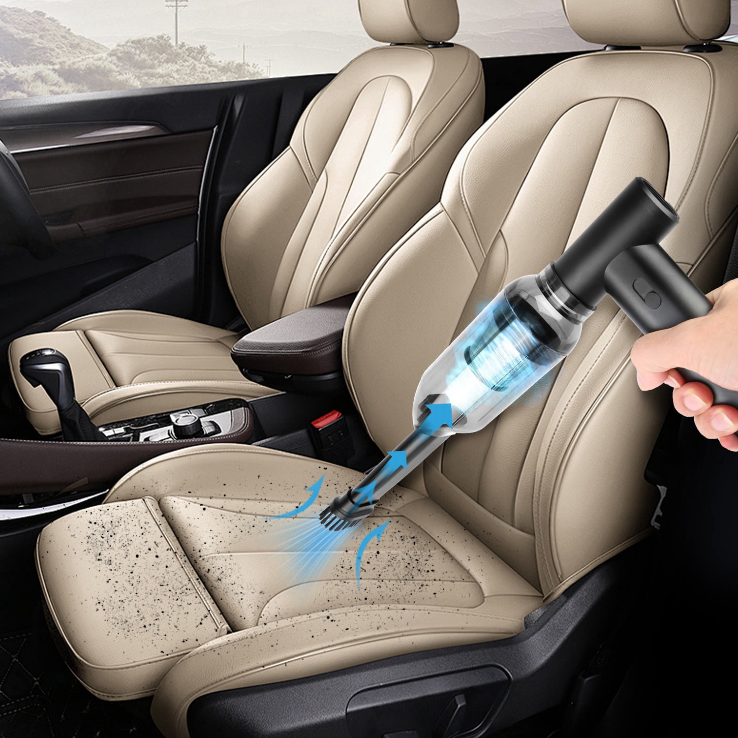 Zorpupoa 1 Set Compressed Air Duster 250000RPM Stepless Variable Speed 10000mAh Battery Cordless Dust Blower Vacuum Cleaner Portable Jet Dry Blower for PC Keyboard Car Home