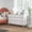 White, variant on Demi Bonn 6 Drawer Dresser for Bedrooms with Wood Legs and Gold Pulls, Storage Fluted Chest, Beige