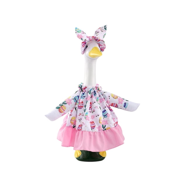 Tauxra 23 Inch Easter Goose Outfits Hat Set Polyester Patio Garden Porch Decor