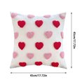 thumbnail image 3 of Valentines Day Throw Pillow Covers 18x18 1PCS Heart Love Couples Decorations Embroidery Cushion Covers Home Decor for Couch Lover Girlfriend Sofa Bedroom, White Red Pink, 3 of 4