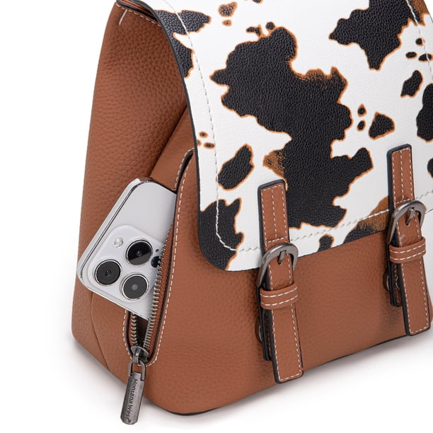 Womens Medium Backpack Convertible Brown Cow Amazon.com: Montana West Wrangler Mini Backpack Cute Cow  main image 2