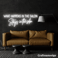 thumbnail image 2 of Craftnamesign What Happen In the Salon Stays In the Salon Neon Sign Hair Salon Barber Wall Decor, 2 of 4