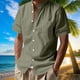 thumbnail image 1 of pstuiky camiseta de hombre, Blusa informal de manga corta con cuello vuelto y botones de color liso para hombre ropa de hombre xxxl, 1 of 9