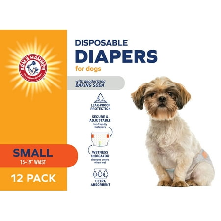 UPC: 0742797884059 | Arm & Hammer Small Dog Diapers  15  -19  Waist – 12 Pack