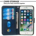 thumbnail image 3 of Case for iPhone 8 Plus/7 Plus Zipper Pocket Wallet Leather Case Magnetic Closure Flip Cover - Blue, 3 of 5