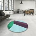 thumbnail image 3 of Ahgly Company Indoor Round Patterned Carbon Gray Area Rugs, 8' Round, 3 of 6