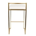 thumbnail image 2 of Heavenly Collection White PU Stool with Gold Stainless Steel Frame SET OF 3, 2 of 4