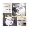 thumbnail image 4 of Porte-papier Toilette avec Étagère Distributeur de Rouleau de Papier en Acier Inoxydable Sans Perçage Mural, 4 of 4