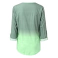 thumbnail image 5 of Ruyang Women Spring And Summer Casual Zipper V Neck Solid Color Long Sleeved Button Gradient Color Pull Sleeve Loose Top Womens Running Tee Shirts, 5 of 7