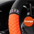 thumbnail image 4 of Bling Car Steering Wheel Cover, 15 Inch Rhinestones Soft Leather Elastic Steering Wheel Protector, Sparkly Crystal Diamond for Women Girls, Car Interior Accessories for Most Cars (Pink), 4 of 6