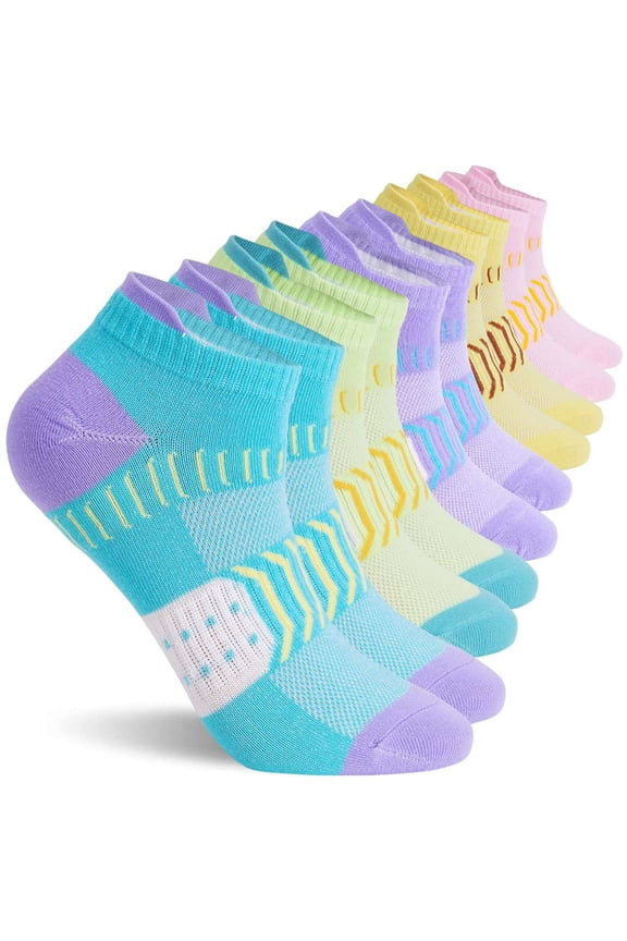 5 Pairs Womens Ankle Comfort Cushioned Anti-blister Wicking Odor Resist Athletic Running Socks