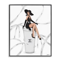 Stupell Industries Luxury Fashion Woman Beauty & Fashion Painting Black Framed Art Print Wall Art, 24 x 30