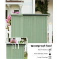 thumbnail image 2 of Outdoor Wooden Storage Cabinet Garden Shed Outside Wood Tool Organizer Removable 3-Tier Shelving, 2 of 6