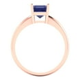 thumbnail image 4 of 1 ctw Solitaire Anniversary Ring for Women | Asscher Cut Simulated Tanzanite | Hyperallergenic Solid 14K Rose Gold, 4 of 5