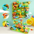 thumbnail image 5 of Bloques de construcción grandes para carreras de canicas, bolas rodantes locas, tobogán compatible con dinosaurios, túneles, piezas de ladrillos de animales, accesorios, juguetes para niños, 5 of 5