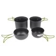 thumbnail image 1 of Juego de 4 utensilios de cocina portátiles para exteriores, para acampar, picnic, olla para cocinar, para acampar, mochileros, caminatas, prepar Macarena Macetas para acampar al aire libre, 1 of 8