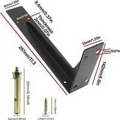 

Rarida 2-Pack Heavy Duty Wall-Mounted Shelf Brackets 290mm Black 150KG Load Capacity - Ideal for Sturdy Shelves