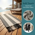 thumbnail image 3 of Unique Bargains Stripe Lightweight Absorbent Beach Towel 2 Pack Black/Orange 71"x40", 3 of 8