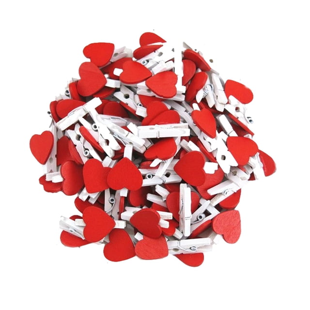 Kearding Mini Clip en forma de corazón de 2,5mm, calcetines de amor, estandarte de fotos, pinza para ropa artesanal, Pin para decoración para fiesta de Decoración del hogar 100 piezas Kearding HA079930-02